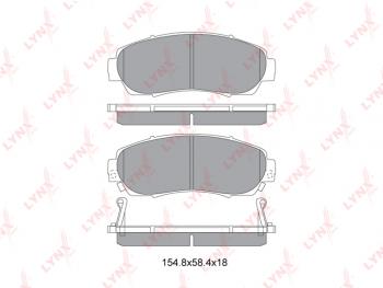 1 699 р. Комплект передних колодок дисковых тормозов (4 шт.) LYNX Honda Odyssey 3 (2004-2008)  с доставкой в г. Керчь. Увеличить фотографию 2