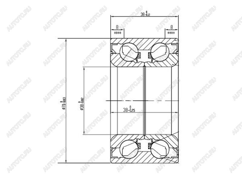 2 879 р. Подшипник передней ступицы наружный TOYOTA RUSHCAMITERIOSPYZAR (без ABS) KOYO DAC3870W-7CS66  с доставкой в г. Керчь