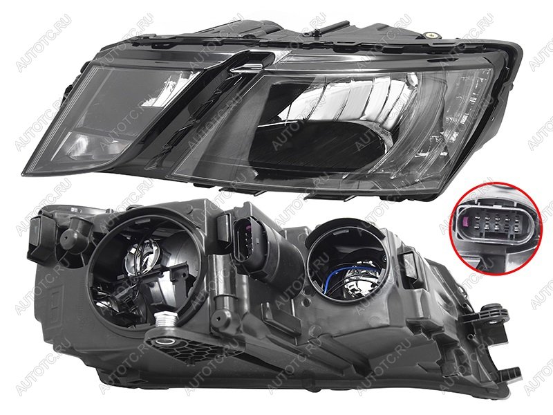 7 999 р. Фара левая (галоген, с электрокорректором) SAT  Skoda Octavia  A7 (2016-2020) рестайлинг лифтбэк, рестайлинг универсал  с доставкой в г. Керчь