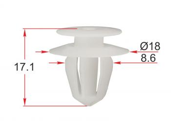 Клипса обшивки двери HONDA (1 шт.) SAT ST-M12370