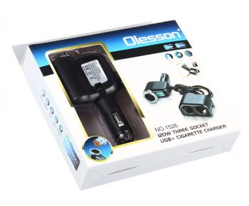 559 р. Разветвитель прикуривателя 3-х гнездовой 12-24V 1USB OLESSON OLESSON no.1526  с доставкой в г. Керчь. Увеличить фотографию 3