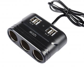 889 р. Разветвитель прикуривателя 3-х гнездовой 12-24V 2USB OLESSON OLESSON no.1680  с доставкой в г. Керчь. Увеличить фотографию 3