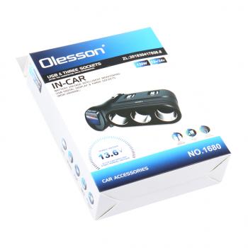 889 р. Разветвитель прикуривателя 3-х гнездовой 12-24V 2USB OLESSON OLESSON no.1680  с доставкой в г. Керчь. Увеличить фотографию 5