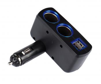 399 р. Разветвитель прикуривателя 2-х гнездовой 12-24V 2USB OLESSON OLESSON no.1637  с доставкой в г. Керчь. Увеличить фотографию 3