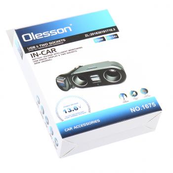 679 р. Разветвитель прикуривателя 2-х гнездовой 12-24V 2USB OLESSON OLESSON no.1675  с доставкой в г. Керчь. Увеличить фотографию 4