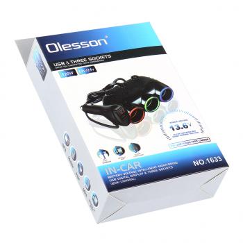 869 р. Разветвитель прикуривателя 3-х гнездовой 12-24V 1USB OLESSON OLESSON no.1633  с доставкой в г. Керчь. Увеличить фотографию 3
