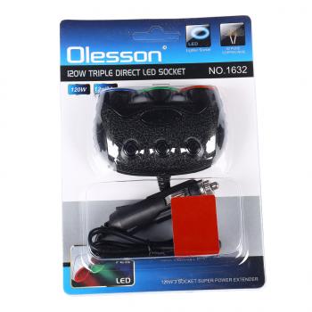 359 р. Разветвитель прикуривателя 3-х гнездовой 12-24V OLESSON OLESSON no.1632  с доставкой в г. Керчь. Увеличить фотографию 3