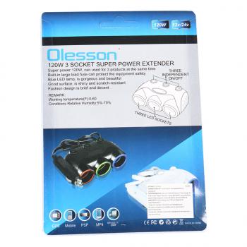 359 р. Разветвитель прикуривателя 3-х гнездовой 12-24V OLESSON OLESSON no.1632  с доставкой в г. Керчь. Увеличить фотографию 4
