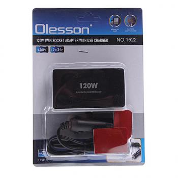 329 р. Разветвитель прикуривателя 2-х гнездовой 12-24V 1USB OLESSON OLESSON no.1522  с доставкой в г. Керчь. Увеличить фотографию 2