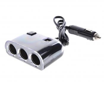 419 р. Разветвитель прикуривателя 3-х гнездовой 12-24V 2USB OLESSON OLESSON no.1505  с доставкой в г. Керчь. Увеличить фотографию 1
