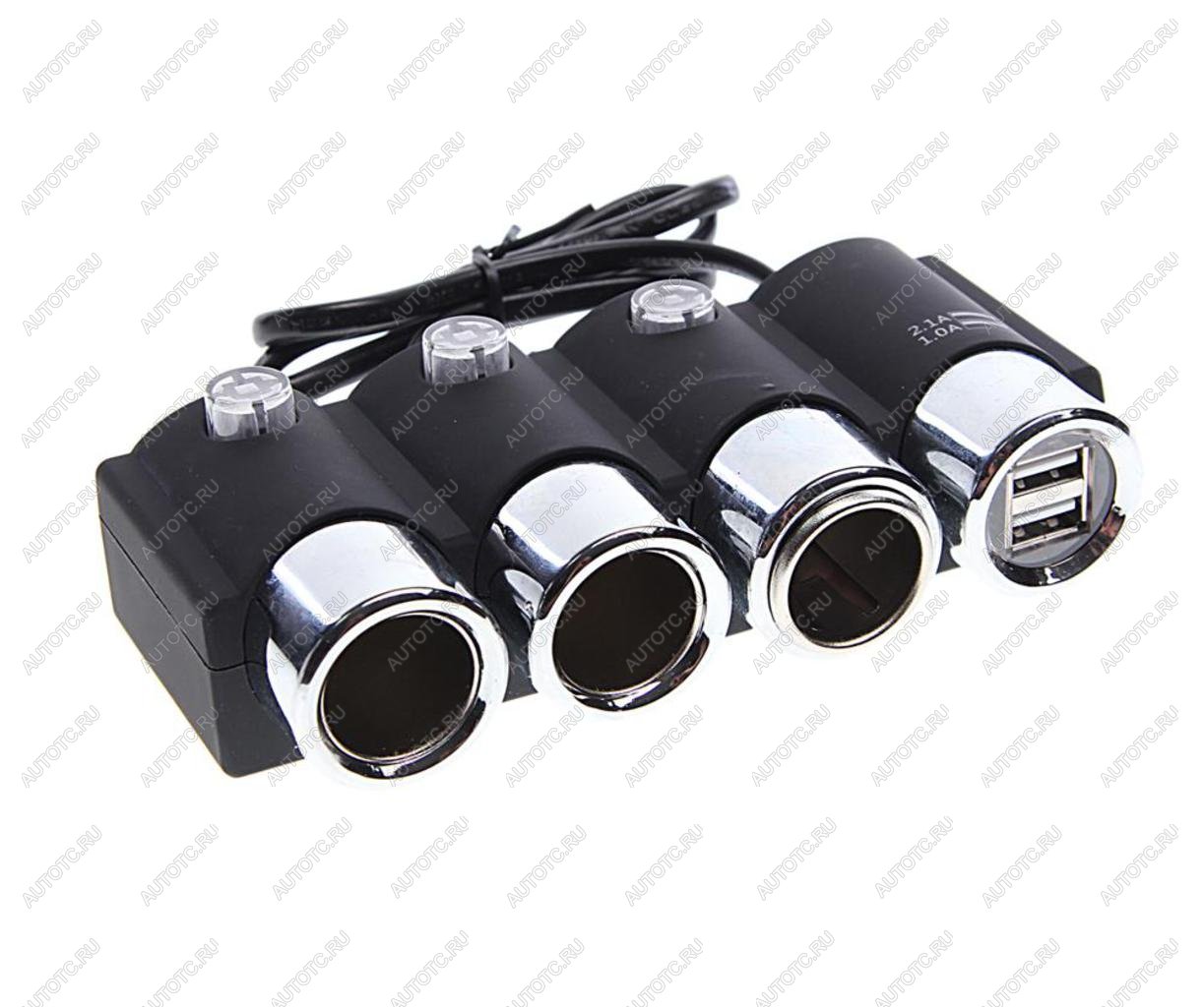 869 р. Разветвитель прикуривателя 3-х гнездовой 12-24V 2USB OLESSON OLESSON no.1508  с доставкой в г. Керчь
