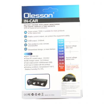 759 р. Разветвитель прикуривателя 2-х гнездовой 12-24V 1USB OLESSON OLESSON no.1676  с доставкой в г. Керчь. Увеличить фотографию 4