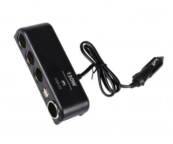 499 р. Разветвитель прикуривателя 4-х гнездовой 12-24V 2USB OLESSON OLESSON no.1525  с доставкой в г. Керчь. Увеличить фотографию 1