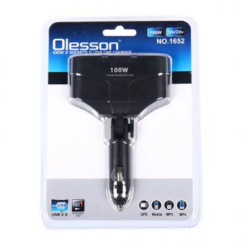 299 р. Разветвитель прикуривателя 2-х гнездовой 12-24V 2USB OLESSON OLESSON no.1652  с доставкой в г. Керчь. Увеличить фотографию 1