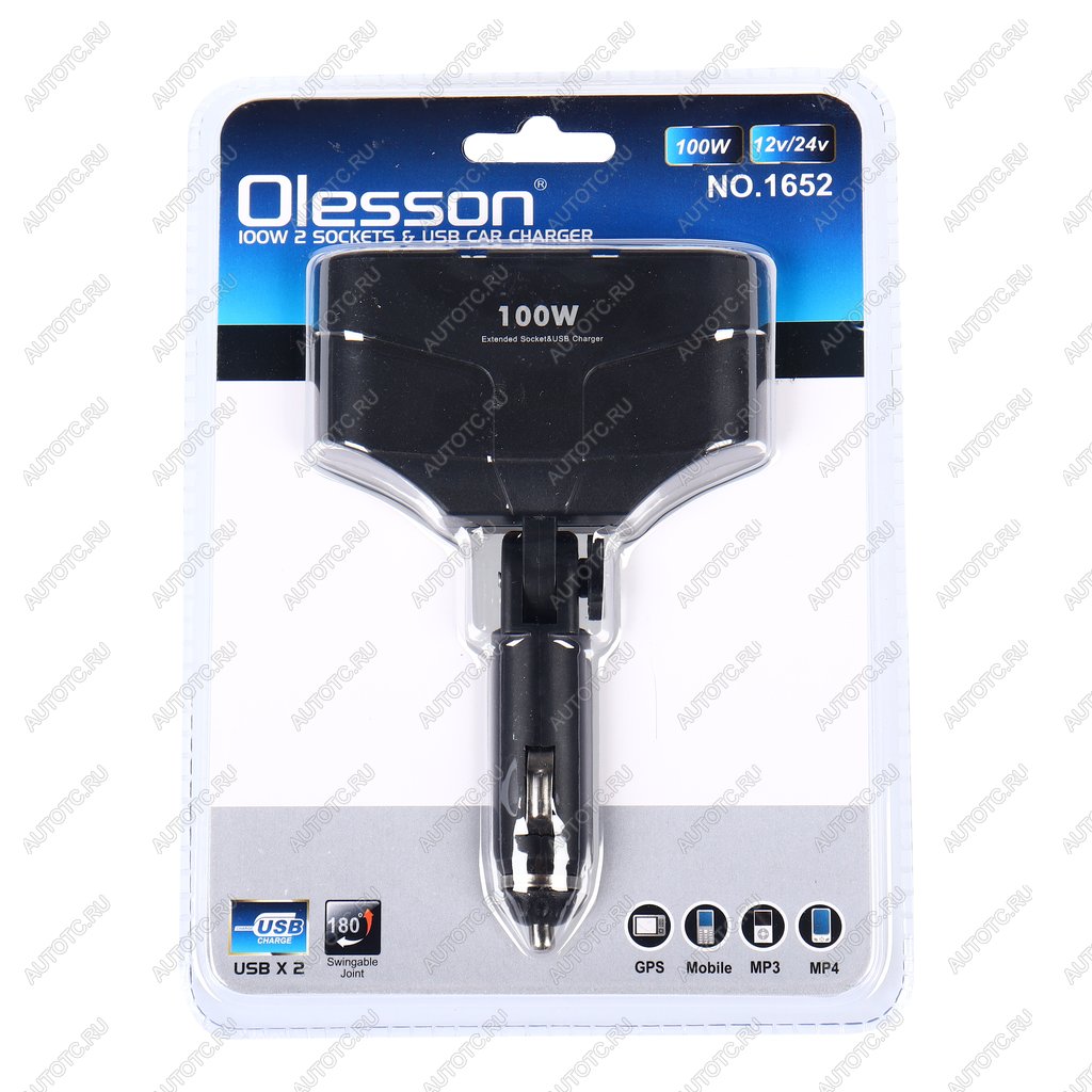 299 р. Разветвитель прикуривателя 2-х гнездовой 12-24V 2USB OLESSON OLESSON no.1652  с доставкой в г. Керчь