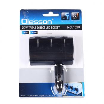 244 р. Разветвитель прикуривателя 3-х гнездовой 12-24V OLESSON OLESSON no.1520  с доставкой в г. Керчь. Увеличить фотографию 4