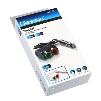 273 р. Разветвитель прикуривателя 2-х гнездовой 12-24V 2USB OLESSON OLESSON no.1631  с доставкой в г. Керчь. Увеличить фотографию 3