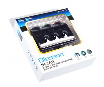 499 р. Разветвитель прикуривателя 3-х гнездовой 12-24V 2USB OLESSON OLESSON no.1523  с доставкой в г. Керчь. Увеличить фотографию 3