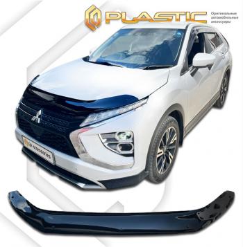 2 199 р. Дефлектор капота CA-Plastic Mitsubishi Eclipse Cross GK рестайлинг (2021-2022) (серия Classic черный)  с доставкой в г. Керчь. Увеличить фотографию 2