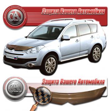 Дефлектор капота CA-Plastiс CITROEN C-crosser (2007-2012) (серия Шелкография карбон медь)