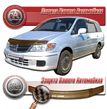 Дефлектор капота CA-Plastiс Nissan Presage  U30 (1998-2001) дорестайлинг (серия Шелкография карбон медь)
