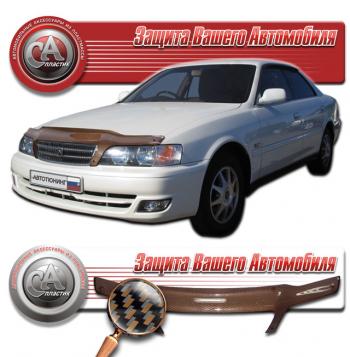 Дефлектор капота CA-Plastiс Toyota Chaser (1996-2001) (серия Шелкография карбон медь)