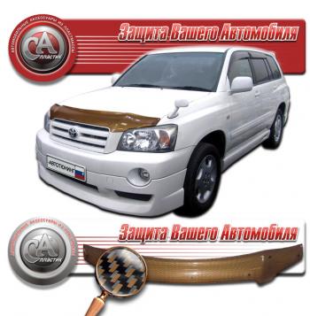 Дефлектор капота CA-Plastiс Toyota Kluger  XU20 (2003-2007) рестайлинг (серия Шелкография карбон медь)
