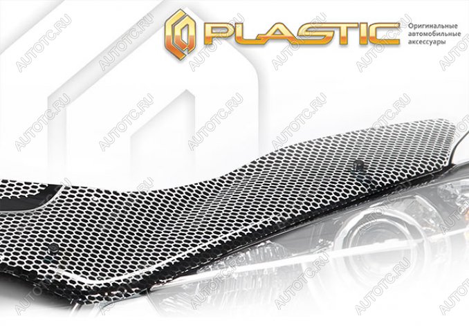 2 479 р. Дефлектор капота CA-Plastic  Mitsubishi Eclipse Cross  GK (2017-2021) дорестайлинг (серия Art черная )  с доставкой в г. Керчь