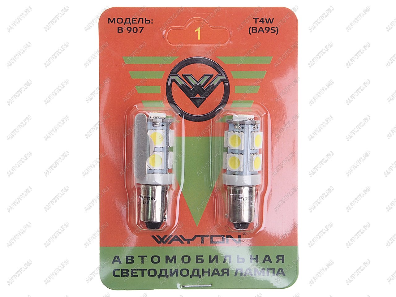137 р. Лампа светодиодная 12V T4W BA9s блистер (2шт.) WAYTON WAYTON 1109009  с доставкой в г. Керчь
