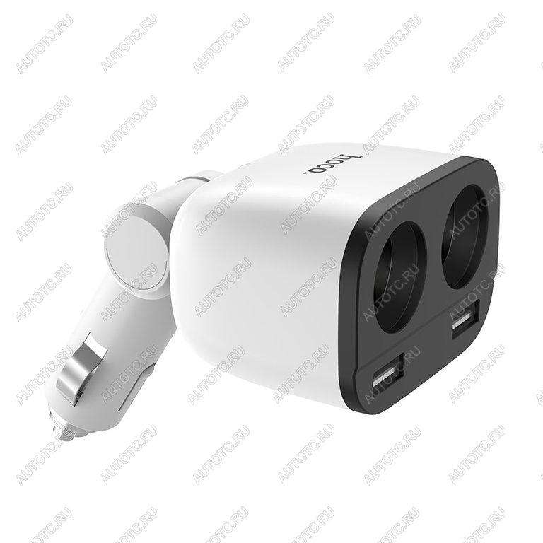 759 р. Разветвитель прикуривателя 2-х гнездовой 12V 2USB белый HOCO HOCO z28 white  с доставкой в г. Керчь