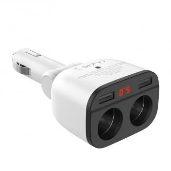759 р. Разветвитель прикуривателя 2-х гнездовой 12V 2USB белый HOCO HOCO z28 white  с доставкой в г. Керчь. Увеличить фотографию 5