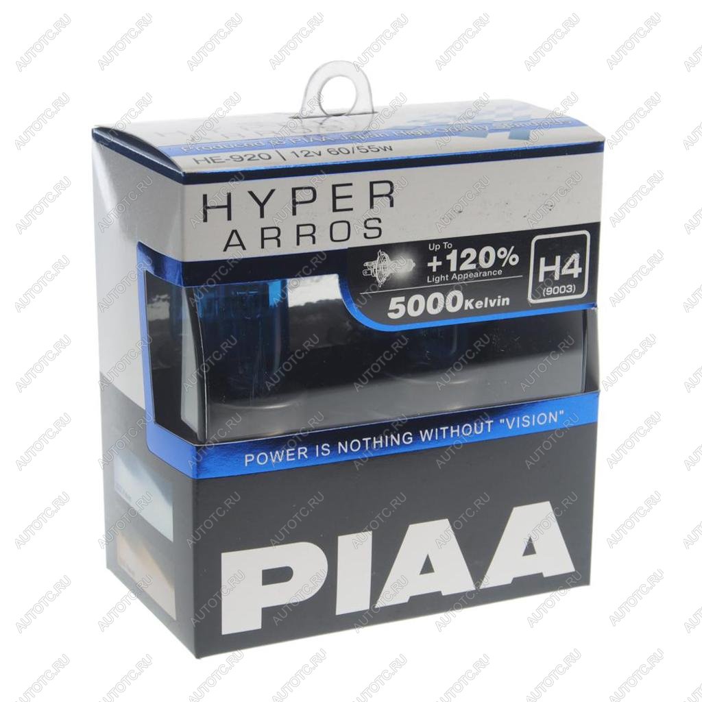 2 049 р. Лампа 12V H4 6055W P43t-38 +120% 5000K бокс (2шт.) Hyper Arros PIAA PIAA (Пиаа) he-920-h4  с доставкой в г. Керчь