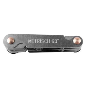 879 р. Резьбомер метрический 0.25-6.0мм, дюймовый 4-62TPI 52 шаблона AV STEEL AV STEEL av-921183  с доставкой в г. Керчь. Увеличить фотографию 2