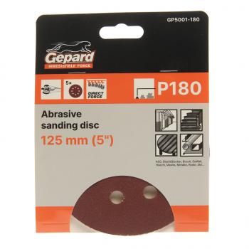 76 р. Бумага наждачная на липучке D125 P180 8 отверстий 5шт. GEPARD GEPARD gp5001-180  с доставкой в г. Керчь. Увеличить фотографию 1