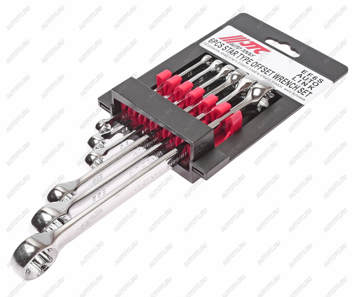5 599 р. Набор ключей накидных TORX Е6-E24 6 предметов JTC JTC TOOLS CO., LTD jtc-ef6s  с доставкой в г. Керчь