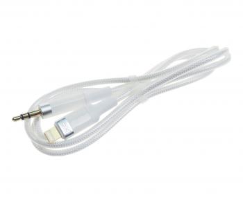 559 р. Переходник iPhone (5-) на jack 3.5 белый XO XO nb-r279a white  с доставкой в г. Керчь. Увеличить фотографию 1
