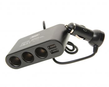 799 р. Разветвитель прикуривателя 3-х гнездовой 12V 2USB черный XO XO cc40 black  с доставкой в г. Керчь. Увеличить фотографию 1