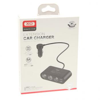 799 р. Разветвитель прикуривателя 3-х гнездовой 12V 2USB черный XO XO cc40 black  с доставкой в г. Керчь. Увеличить фотографию 2