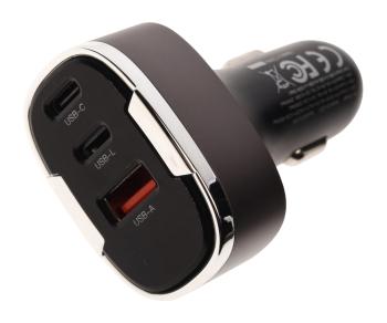 1 779 р. Устройство зарядное в прикуриватель 1USB + 2 Type C 12V черное XO XO cc61 black  с доставкой в г. Керчь. Увеличить фотографию 1