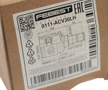 4 799 р. ШРУС внутренний TOYOTA Corolla (01-07) левый FEBEST FEBEST 0111acv30lh  с доставкой в г. Керчь. Увеличить фотографию 4