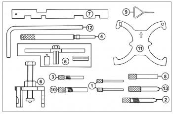 9 599 р. Набор фиксаторов распредвала и коленвала (FORD,MAZDA) в кейсе JTC JTC TOOLS CO., LTD jtc-4234  с доставкой в г. Керчь. Увеличить фотографию 4