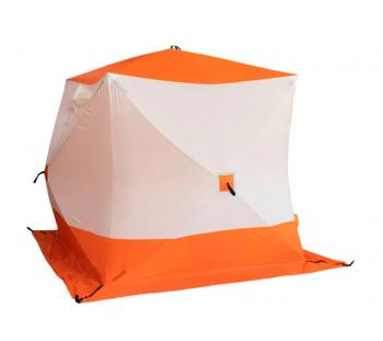 10 669 р. Палатка зимняя куб СЛЕДОПЫТ 2,1 х2,1 м, Oxford 210D PU 1000, оранжевыйбелый  pf-tw-06  с доставкой в г. Керчь. Увеличить фотографию 2