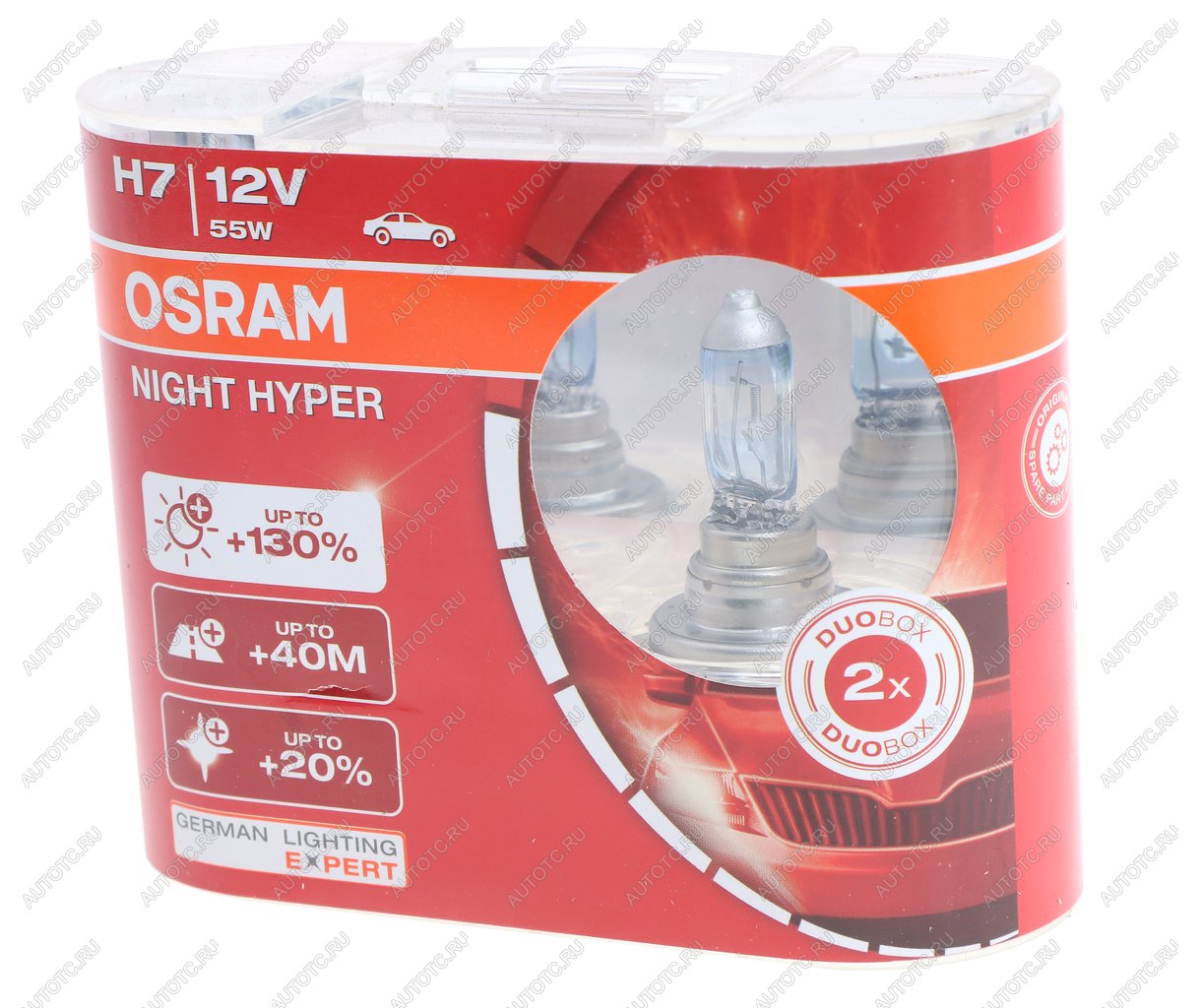 2 269 р. Лампа 12V H7 55W PX26d +130% евробокс (2шт.) Night Hyper OSRAM OSRAM 64210nh-hcb  с доставкой в г. Керчь
