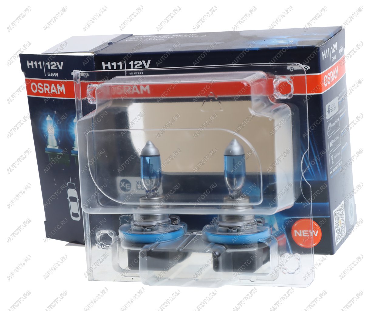 1 259 р. Лампа 12V H11 55W PGJ19-2 +30% 4000К евробокс (2шт.) XWhite Blue OSRAM OSRAM 62211xwb-hcb  с доставкой в г. Керчь