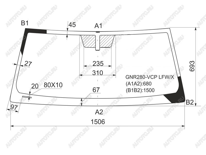 8 649 р. Стекло лобовое Toyota 4Runner 09-24 XYG GNR280-VCP LFW/X, gnr280vcplfwx XYG GNR280-VCP LFW/X  с доставкой в г. Керчь