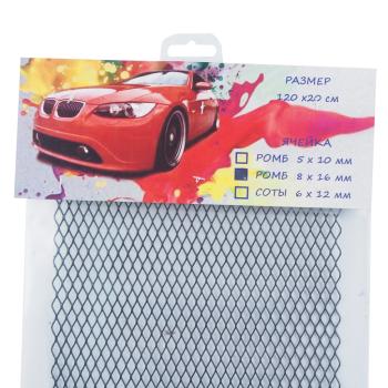 589 р. Решетка радиатора сетка (черная) 120х20см (ромб 8х16мм) GRILLE TUNING GRILLE TUNING 120х20 (ромб 8х16) black  с доставкой в г. Керчь. Увеличить фотографию 2