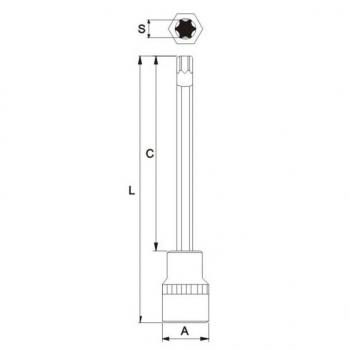 839 р. Бита-головка 12 TORX T55х200мм длинная JTC JTC TOOLS CO., LTD jtc-45555200  с доставкой в г. Керчь. Увеличить фотографию 3
