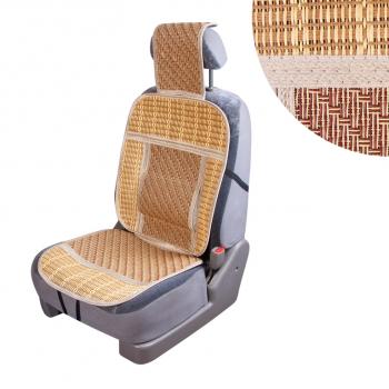 1 179 р. Накидка на сиденье массажная папирус бежево-коричневая SKYWAY SKYWAY s01302046  с доставкой в г. Керчь. Увеличить фотографию 2