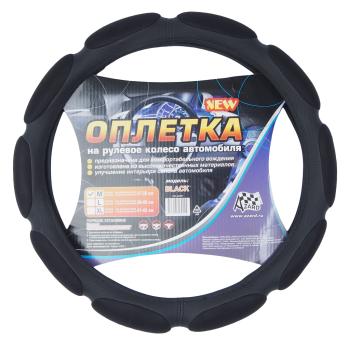 999 р. Оплетка руля (M) 37-39см черная спонжевая (10 подушек) AZARD AZARD opla0087  с доставкой в г. Керчь. Увеличить фотографию 1