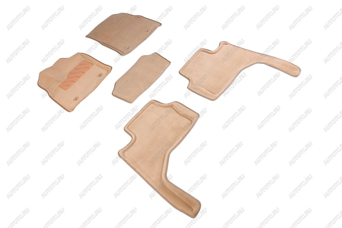 6 199 р. Коврики в салон (3D ВОРС) Seintex  Toyota Land Cruiser  J300 (2021-2025) дорестайлинг (бежевый)  с доставкой в г. Керчь